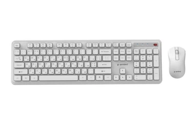 Комплект беспроводной Gembird Slim Pro Business, White (KBS-WPS-01-W-CYRL)