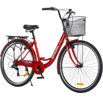 Велосипед SPARK CITY CELINE 28`` ал18`` жв v-brake с корзиной красный