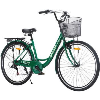 Велосипед SPARK CITY CELINE 28`` ал18`` жв v-brake с корзиной зелёный