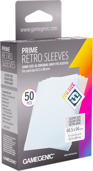 Набір чохлів для карт Gamegenic Prime Retro Sleeves FFG 66.5 x 94 мм 50 шт Gray (4251715419748)