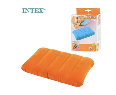 Надувная велюровая подушка INTEX оранжевая (68676) Размер: 43х28х9см
