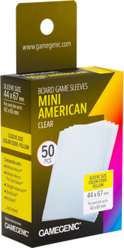 Набір чохлів для карт Gamegenic Board Game Sleeves - Mini American 44 x 67 мм 50 шт Clear (4251715419786)