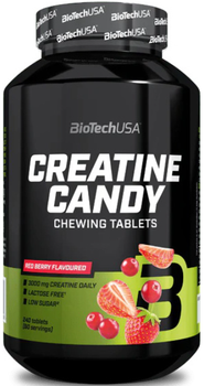 Креатин BioTech Creatine Candy 240 таблеток красные ягоды