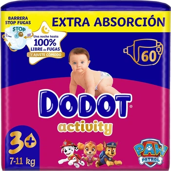 Pieluchy Dodot Activity Extra Rozmiar 3+ 7-11 kg 60 szt (4015400884828)