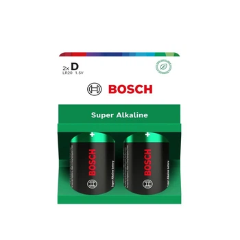 Цилиндрическая батарейка Bosch Super Alkaline D (LR20) 2 шт LR20SA2B/00 (8594162800209)
