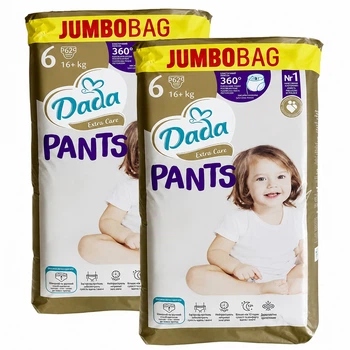 Підгузки-трусики Dada Pants Розмір 6 (16+ кг) 124 шт набір 2 упаковки по 62 шт