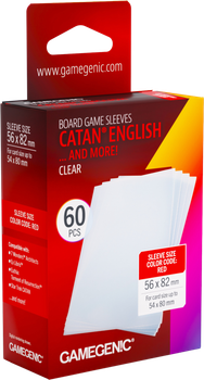 Набір чохлів для карт Gamegenic Board Game Sleeves - Catan English 56 x 82 мм 60 шт Clear (4251715419854)