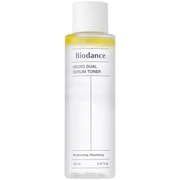 Двухфазный тоник для увлажнения и придания коже сияния Biodance Micro Dual Serum Toner, 150 мл