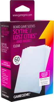 Набір чохлів для карт Gamegenic Board Game Sleeves - Scythe 72 x 112 мм 60 шт Clear (4251715419878)
