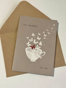 Листівка - книжечка з конвертом та вкладишем для листа 10 х 15 см Best wishes
