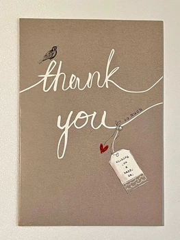 Листівка - книжечка з конвертом та вкладишем для листа 10 х 15 см Thank you