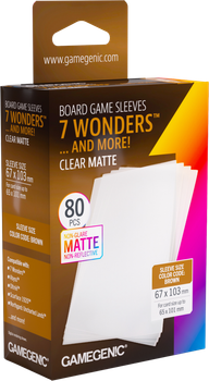 Набір чохлів для карт Gamegenic Board Game Sleeves - 7 Wonders 67 x 103 мм 80 шт Clear Matte (4251715419991)