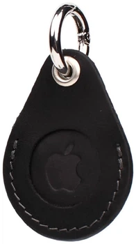 Кожаный чехол для Apple AirTag унисекс из натуральной лошадиной кожи держатель компактный защитный черный 66655