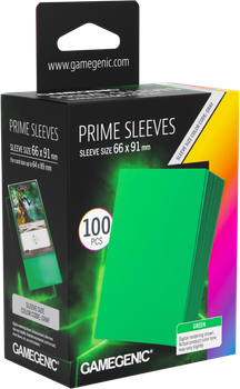 Набір чохлів для карт Gamegenic Prime  Sleeves 66 x 91 мм 100 шт Green (4251715419403)