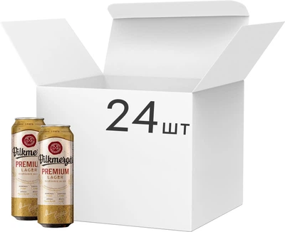 Упаковка пива Vilkmerges Premium Lager светлое фильтрованное 5% 0.568 л х 24 шт (4770477230663)