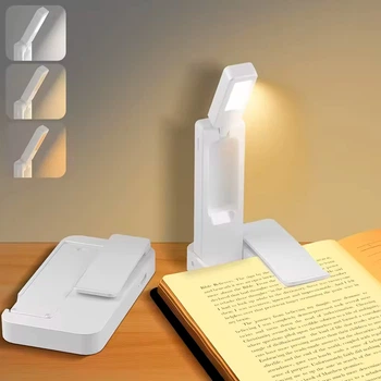 Портативная лампа-закладка для чтения книг на зажиме с USB-зарядкой Светодиодная Универсальная Белая