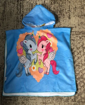 Дитяче пляжне пончо для дівчинки з капюшоном, мікрофібра, My little Pony