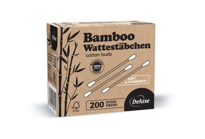 Ватні палички на бамбуковій основі Deluxe EcoBamboo 200 шт