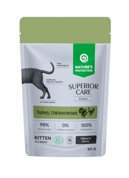 Вологий корм Nature's Protection Superior Care Kitten Grain Free для кошенят з індичкою та куркою 12 шт х 85 г