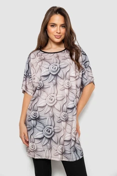 Футболка женская с принтом, цвет бежевый, XXXL-4XL, 244R9624