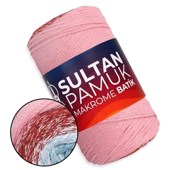 Пряжа Sultan Pamuk Makrome Batik, №210, хлопковый шнур для вязания сумок и макраме, 250 г/225 м, 80% хлопок/ 20% полиэстер