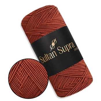 Пряжа Sultan Supra, Кирпич №3215, шнур для вязания сумок и шляп - 200 г / 200 м, 80% полиэстер / 20% хлопок