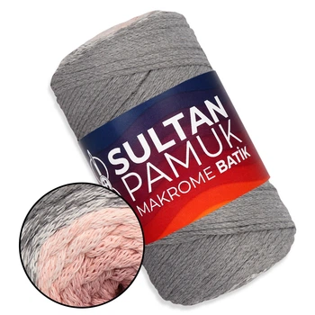 Пряжа Sultan Pamuk Makrome Batik, №225, хлопковый шнур для вязания сумок и макраме, 250 г/225 м, 80% хлопок/ 20% полиэстер