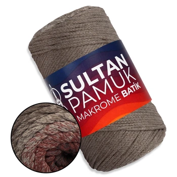 Пряжа Sultan Pamuk Makrome Batik, №202, хлопковый шнур для вязания сумок и макраме, 250 г/225 м, 80% хлопок/ 20% полиэстер