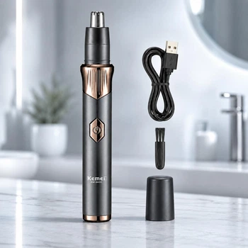 Мужской триммер для носа и ушей Kemei USB Type-C