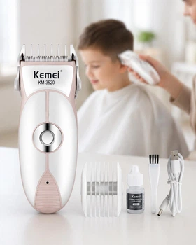 Детская машинка для стрижки волос Kemei аккумуляторная USB
