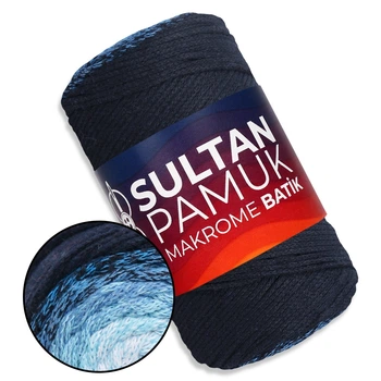 Пряжа Sultan Pamuk Makrome Batik, №208, хлопковый шнур для вязания сумок и макраме, 250 г/225 м, 80% хлопок/ 20% полиэстер