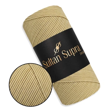 Пряжа Sultan Supra, Песок №3231, шнур для вязания сумок и шляп - 200 г / 200 м, 80% полиэстер / 20% хлопок