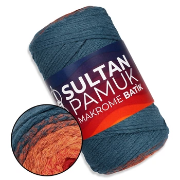Пряжа Sultan Pamuk Makrome Batik, №222, хлопковый шнур для вязания сумок и макраме, 250 г/225 м, 80% хлопок/ 20% полиэстер