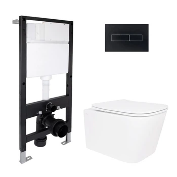 Готове рішення Qtap для ванної кімнати: підвісний унітаз Crow Ultra Quiet 485x340x290 + комплект інсталяції Standard (лінійна
