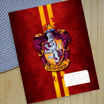 Тетрадь Гарри Поттер Грифиндор Harry Potter Gryffindor на скобе 18 листов линия (32236)