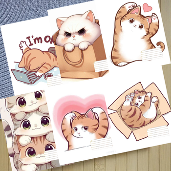 Набор тетрадей Котик Cat на скобе 12 листов косая линия (36331)
