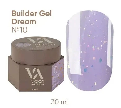 Гель для ногтей с блестками Valeri Builder Gel Dream 10 30 мл