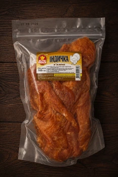 Джерки "Індичка в'ялена пікантна" 500г, ТМ "Еліт Снек"