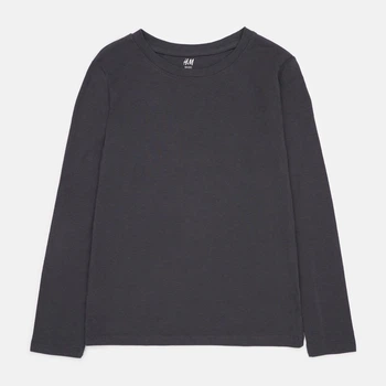Лонгслів H&M 270854793_darkgrey 134 Темно-сірий