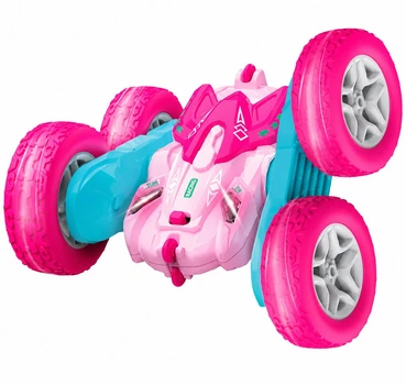 Перевертна трюкова машинка на радіокеруванні Seveclotree RC Stunt Car PHG4-13 360° обертання 4WD повнопривідна рожева (SKU-160)