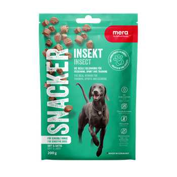 Мягкие снеки для собак с чувствительным пищеварением Mera snacker Insekt 200 г