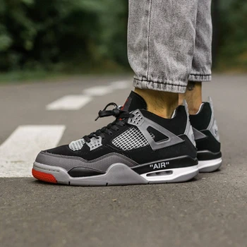 Кросівки чоловічі Air Jordan Retro 4 Bread x Кросівки чоловічі Off White 42 (719-1341981)
