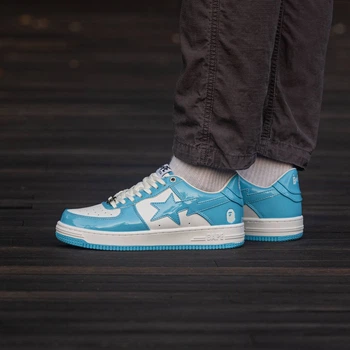 Кросівки чоловічі Bape Sta M2 Patent White Blue (1450-806644)
