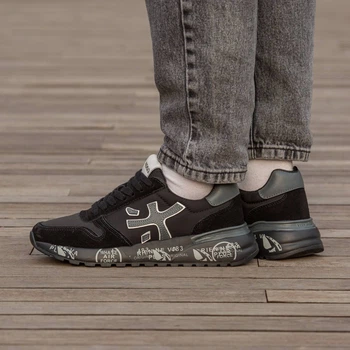 Кросівки чоловічі Premiata Black Grey Suede 41 (2206-1133777)