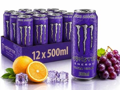 Упаковка безалкогольного енергетичного напою Monster Energy Ultra Violet 500 мл х 12 банок енергетик