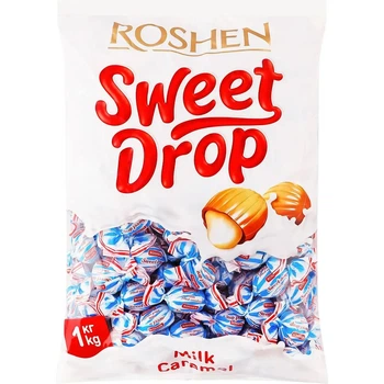 Карамельні цукерки Roshen Молочна крапля 1 кг