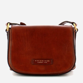 Torebka crossbody damska ze skóry naturalnej mała The Bridge Vittoria 04203001 14 Brązowa (800070154652)