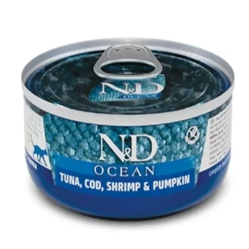 Вологий корм для котів Farmina N&D Ocean Tuna & Shrimp, 70 г (тунець із креветками та гарбузом)