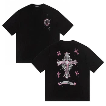 Чоловіча літня футболка Chrome Hearts з принтом M чорна (CFCH002051)