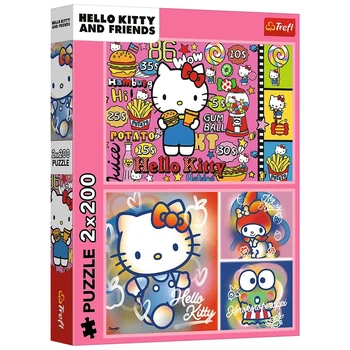Пазл Trefl Hello Kitty Вітаю Кітті та друзів 2х200 елементів (5900511133363)